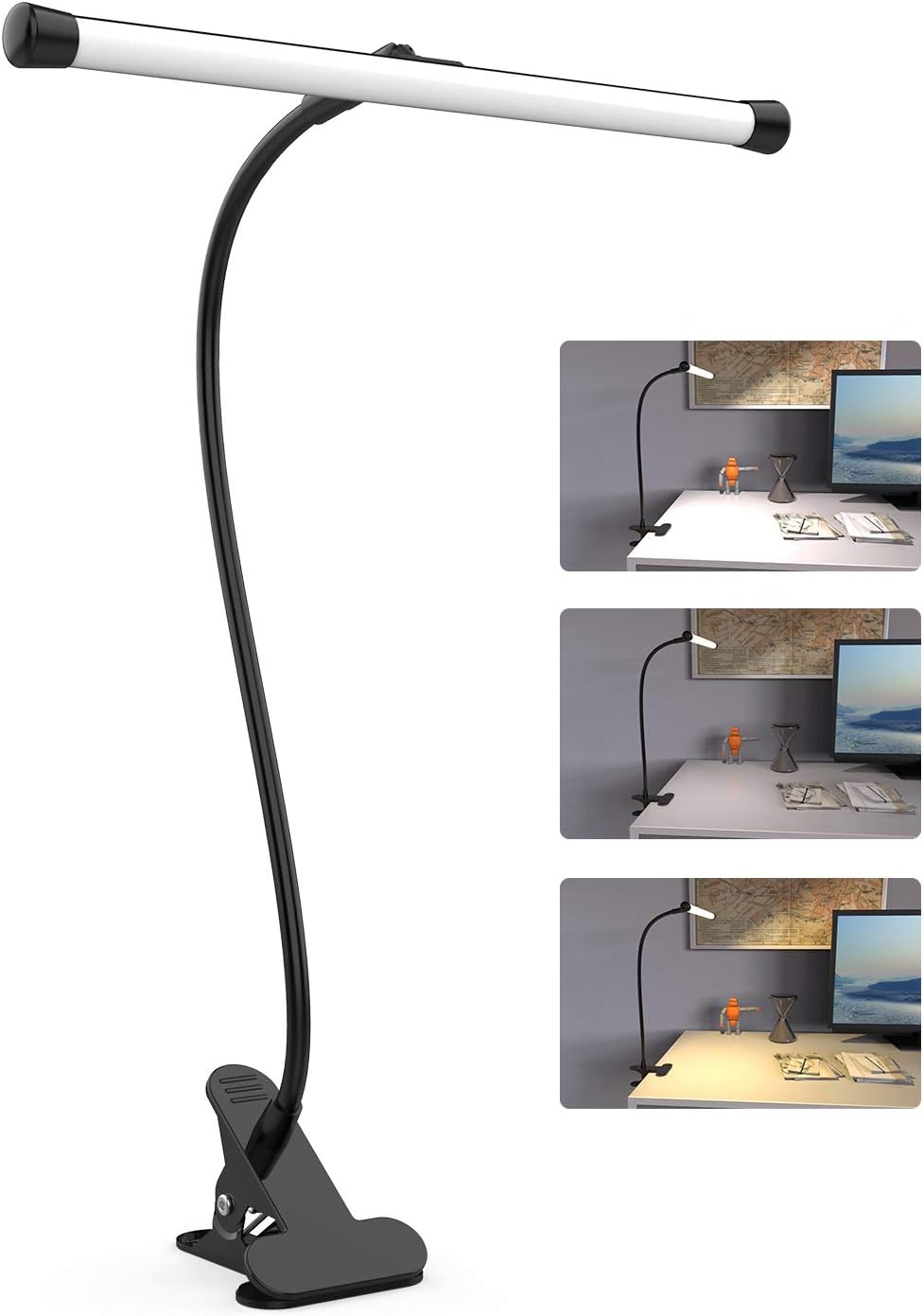 Youkoyi Adjustable LED Desk Lamp - 10 Brightness & 3 Color Modes