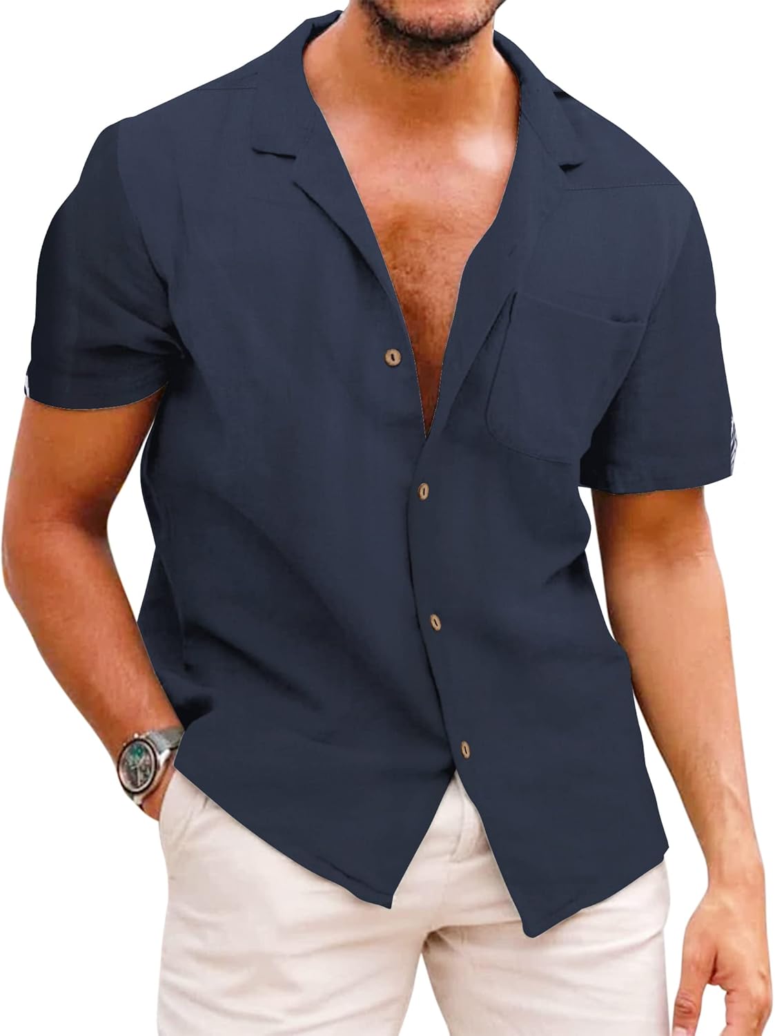 COOFANDY Mens Hawaiian Shirt Short Sleeve Casual Tropical Style