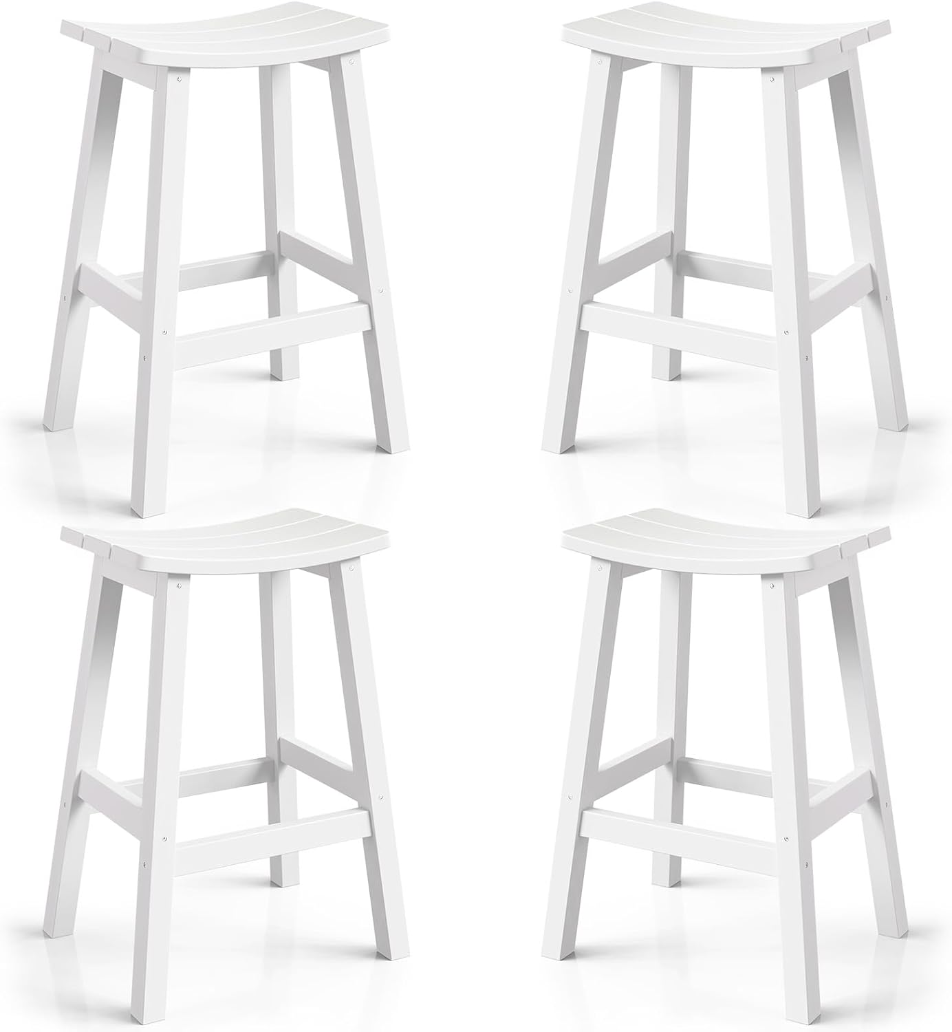 Weatherproof Bar Stools Set of 4 for Outdoor and Indoor Use