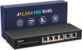 6 Port 10G Ethernet Switch Unmanaged - 2.5G/10G Multi-Gig Hub