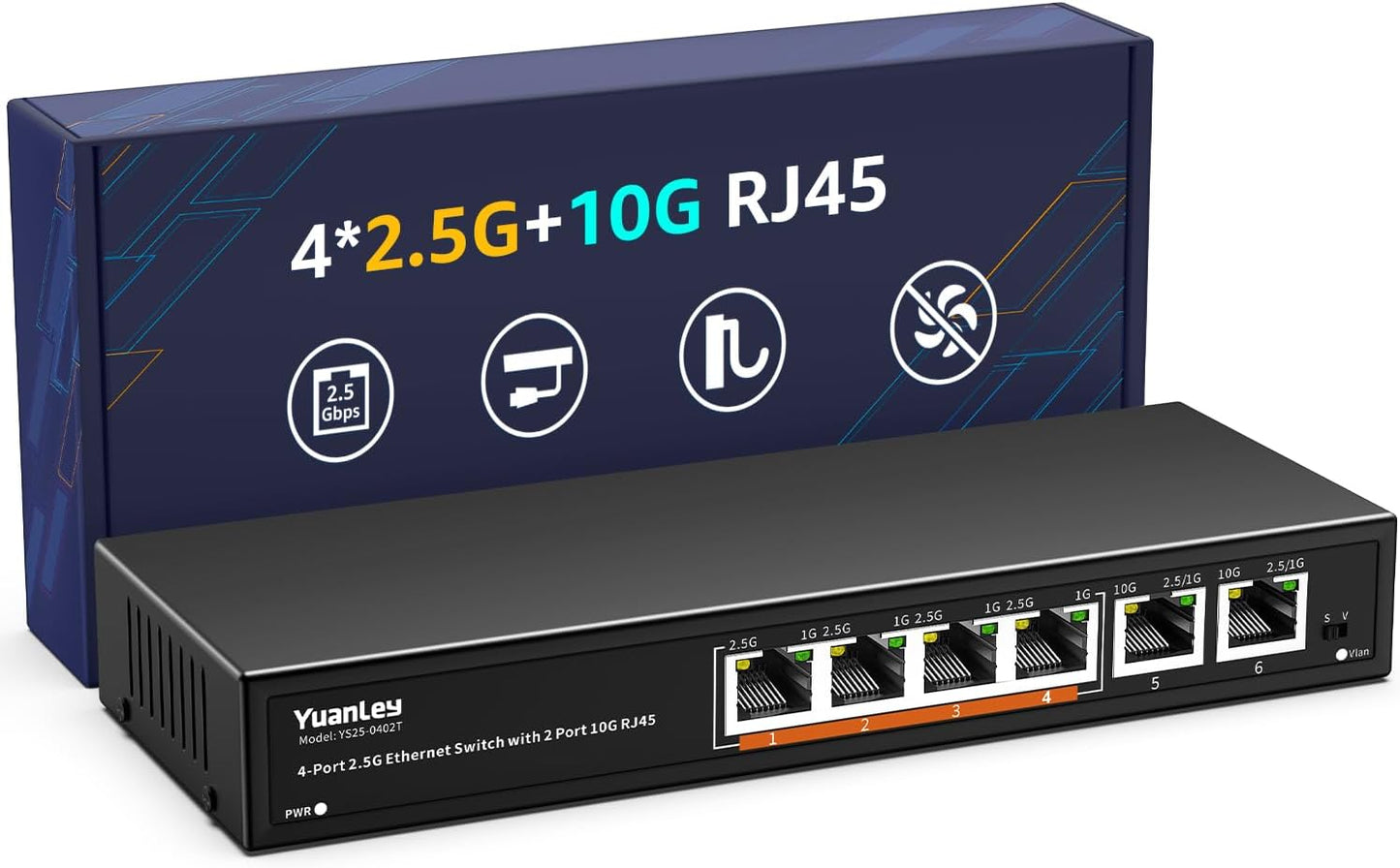 6 Port 10G Ethernet Switch Unmanaged for High-Speed Networks
