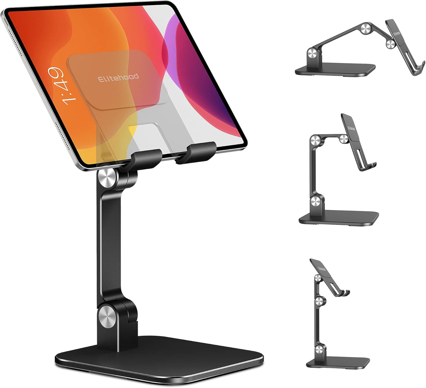 elitehood Aluminum iPad Stand for Desk - Ultra-Stable & Adjustable