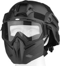 Airsoft Helmet and Mask Full Face Set - Tactical Protection for Games