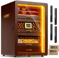 Desktop Cigar Humidor Cabinet Triple-Sided Light - Holds 200 Cigars