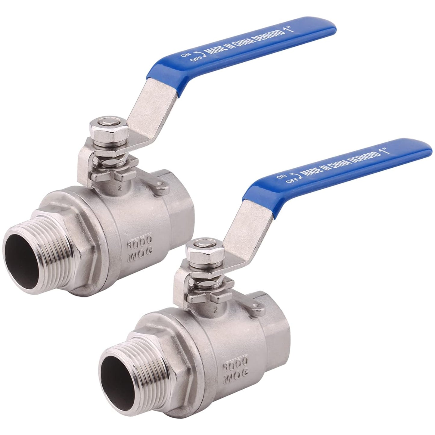DERNORD 2 Pack Full Port Ball Valve for Water, Oil, and Gas
