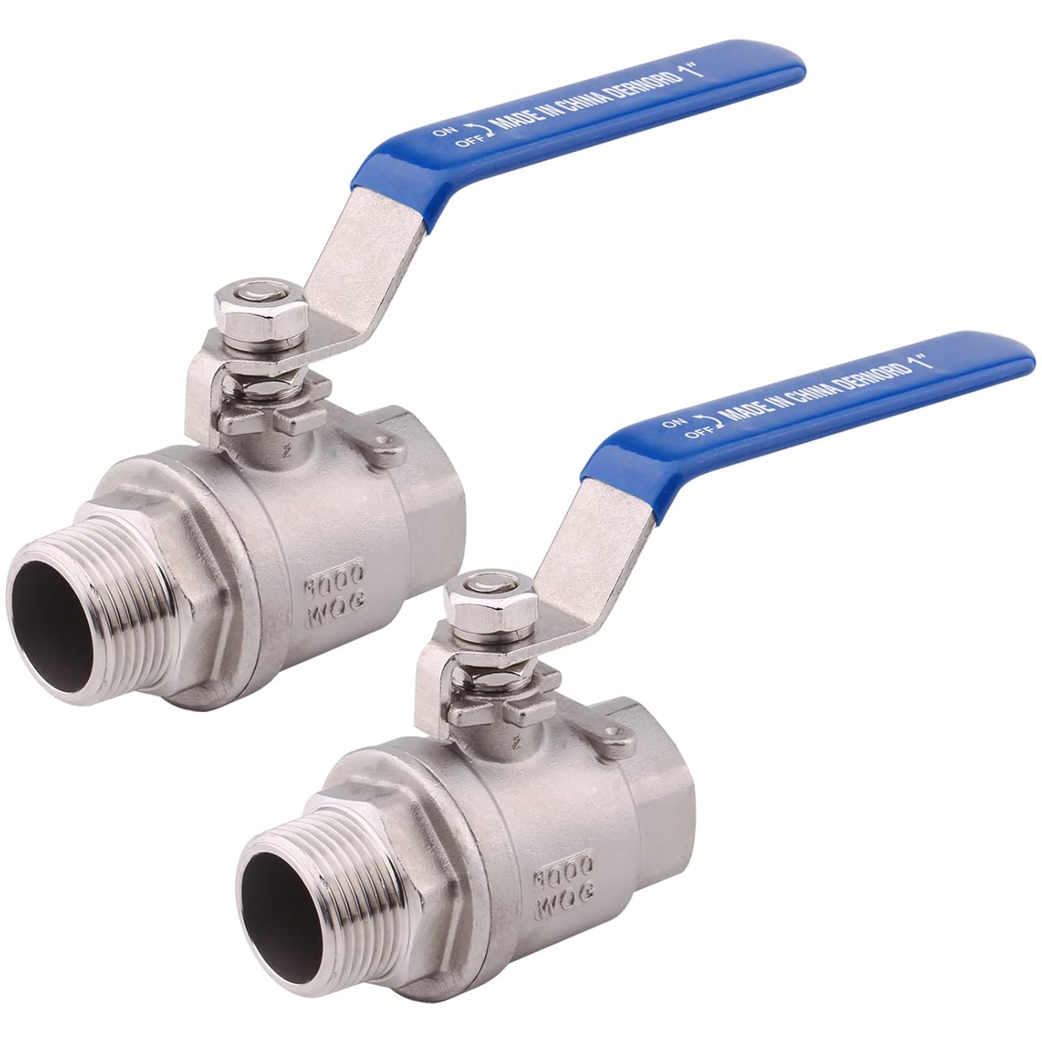 DERNORD 2 Pack Full Port Ball Valve for Water, Oil, and Gas