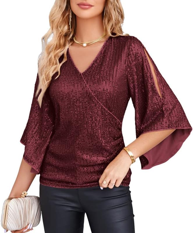 GRACE KARIN Womens Sequin Sparkly Tops for Party and Concert