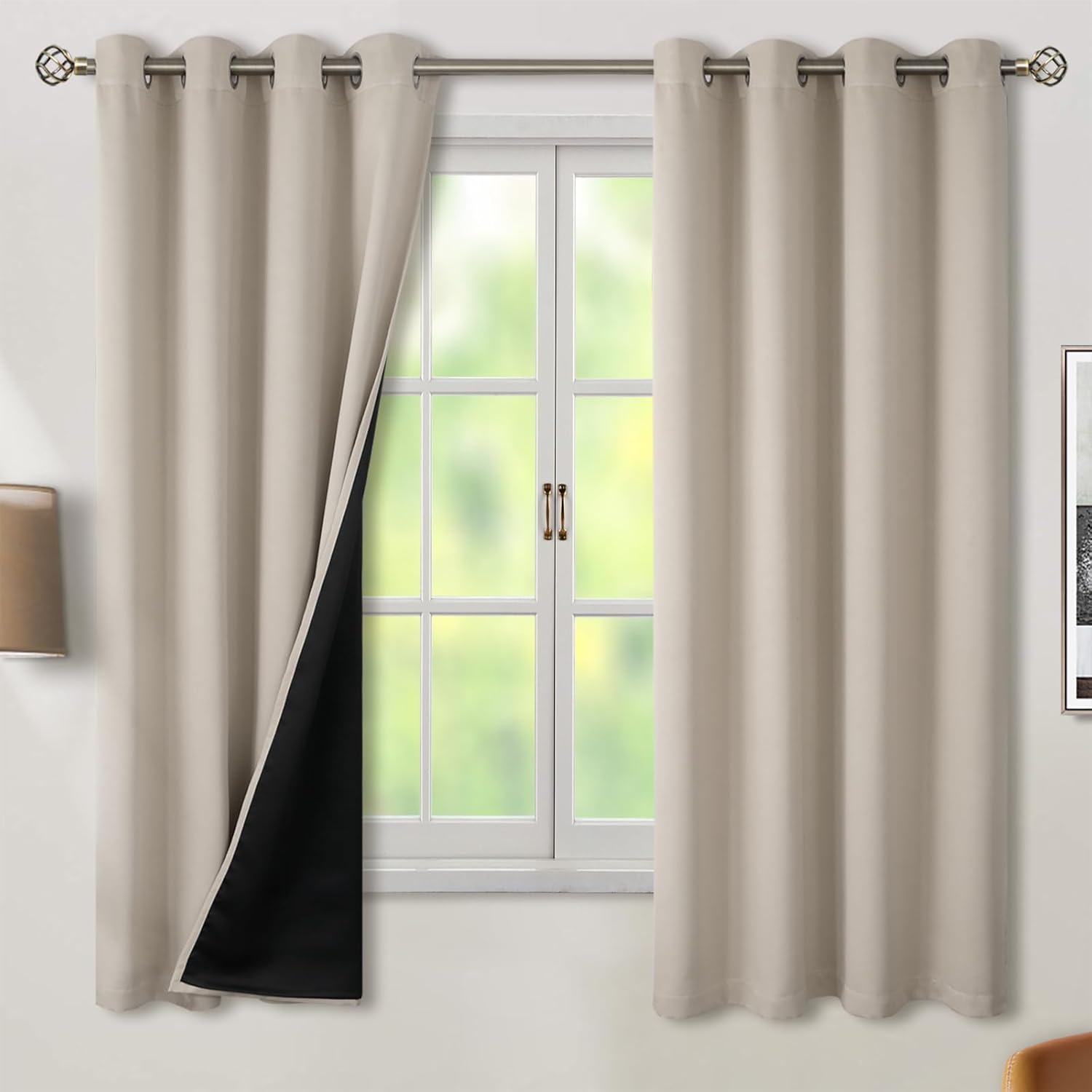BGment Thermal Insulated Blackout Curtains for Bedroom 52 x 63