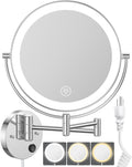 9in Lighted Wall Makeup Mirror with 1X/10X Magnifier - Chrome