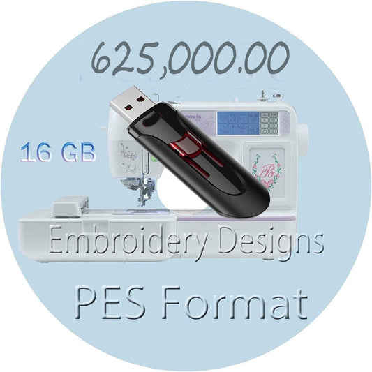550,000 Brother Machine PES Designs on USB - Custom Embroidery