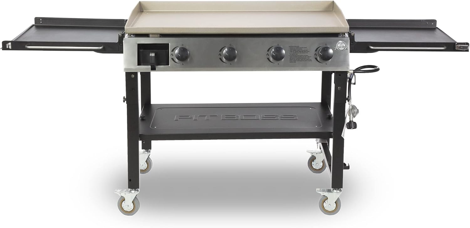 Pit Boss PB757GD 36in Gas Flat Top Griddle with Cover and Shelves