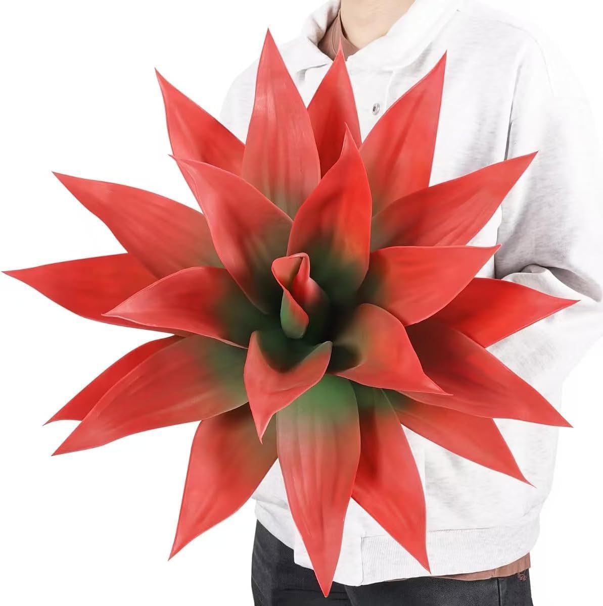 Red Fake Agave Plant for Room Decor and Autumn Aesthetics