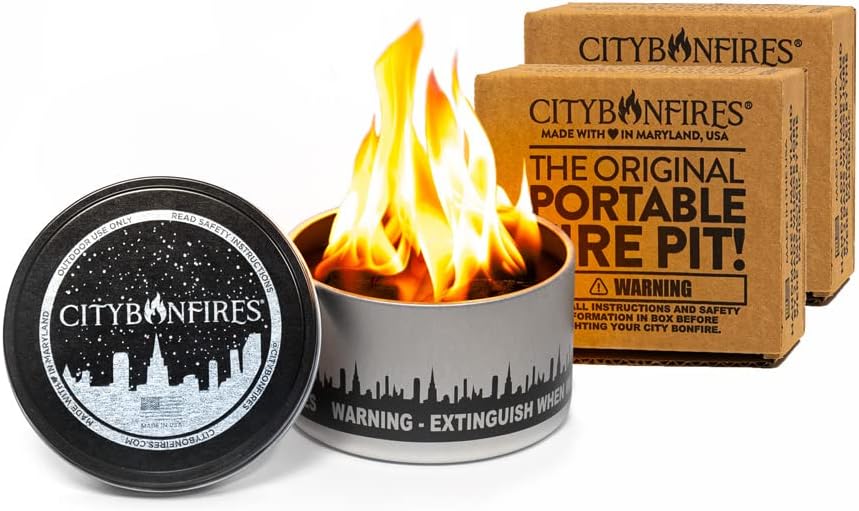 City Bonfires Mini Fire Pit - Portable Tabletop S'mores Fun