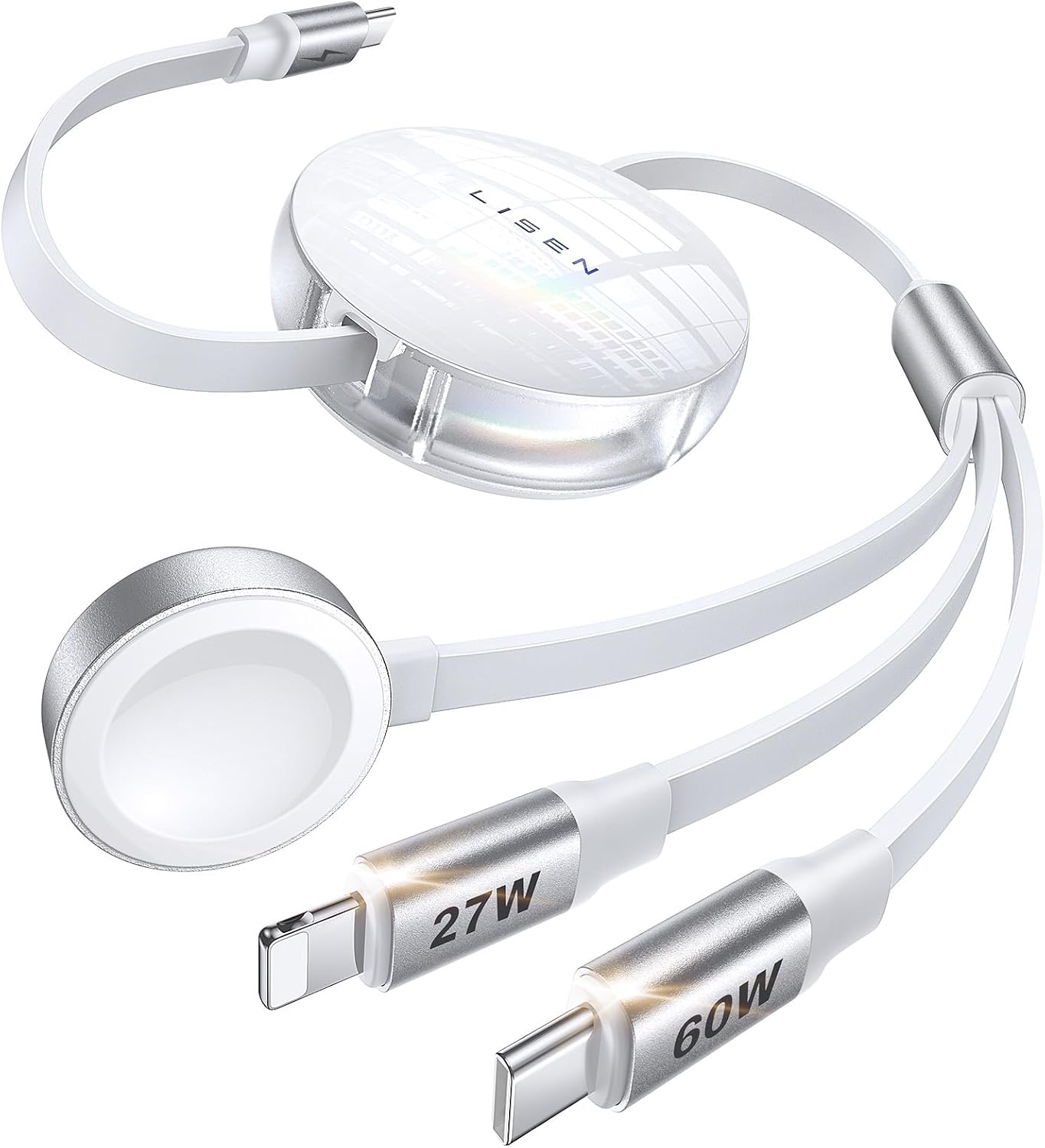 Fast Charging 3-in-1 Retractable Charger by LISEN