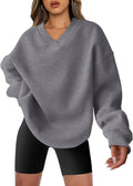 Oversized V Neck Sweatshirt Womens Pullover - Cozy Everyday Favorite