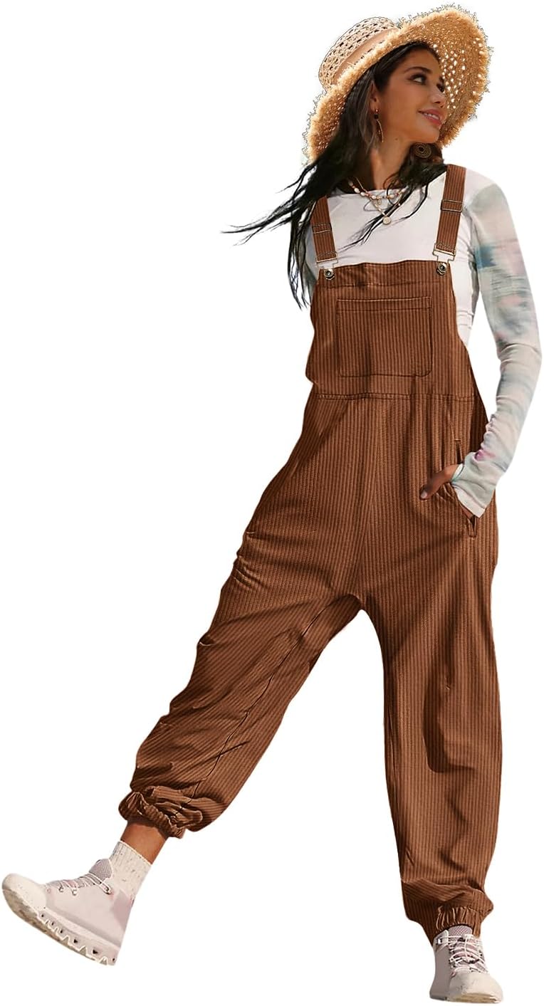 YESNO Women's Casual Corduroy Overalls for Stylish Comfort