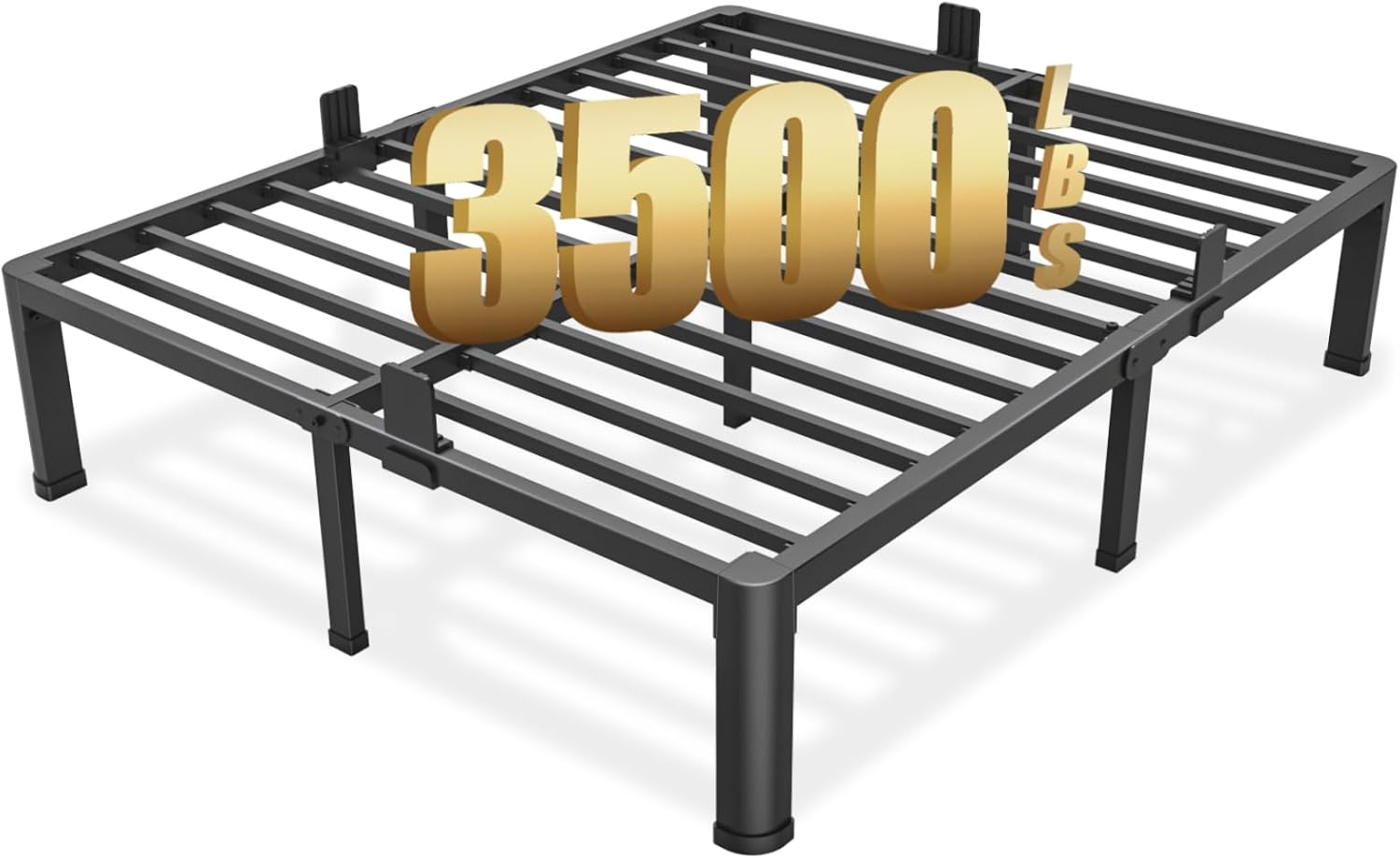 Heavy Duty Queen Bed Frame with Round Corner Edge Legs