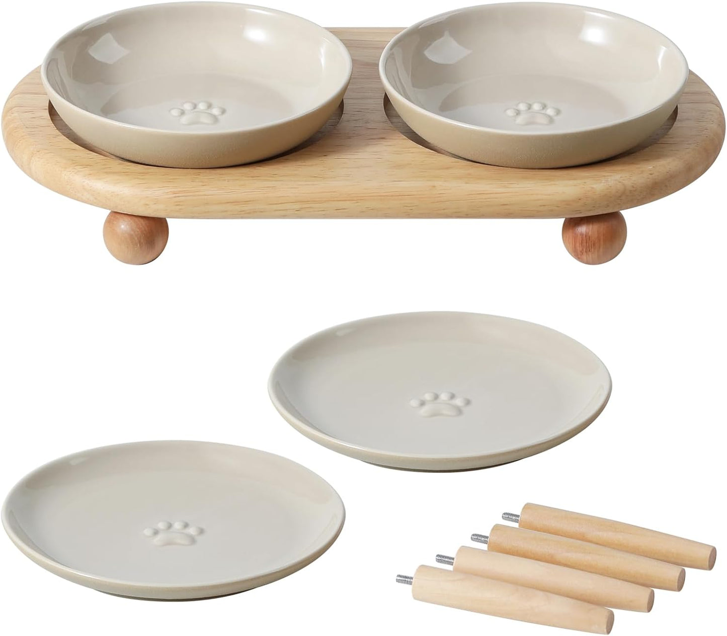 Whisker Friendly Cat Dishes Set for Comfortable Eating