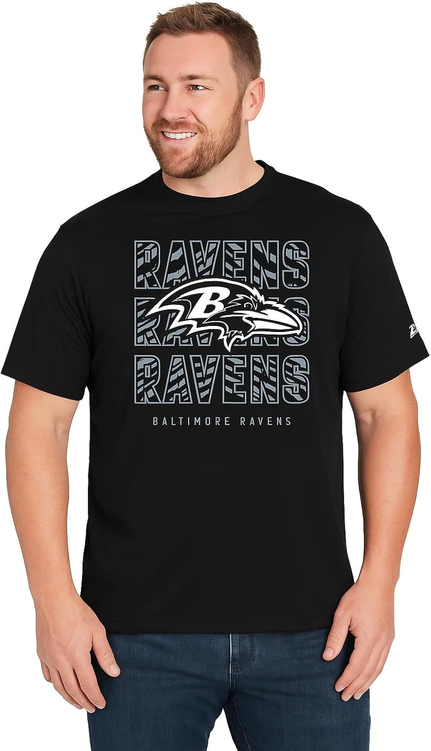 Zubaz NFL Men's Short Sleeve Team Graphic T-Shirt for Fans