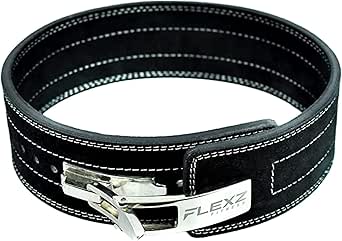 Flexz Fitness Lever Weight Lifting Leather Belt for Powerlifting