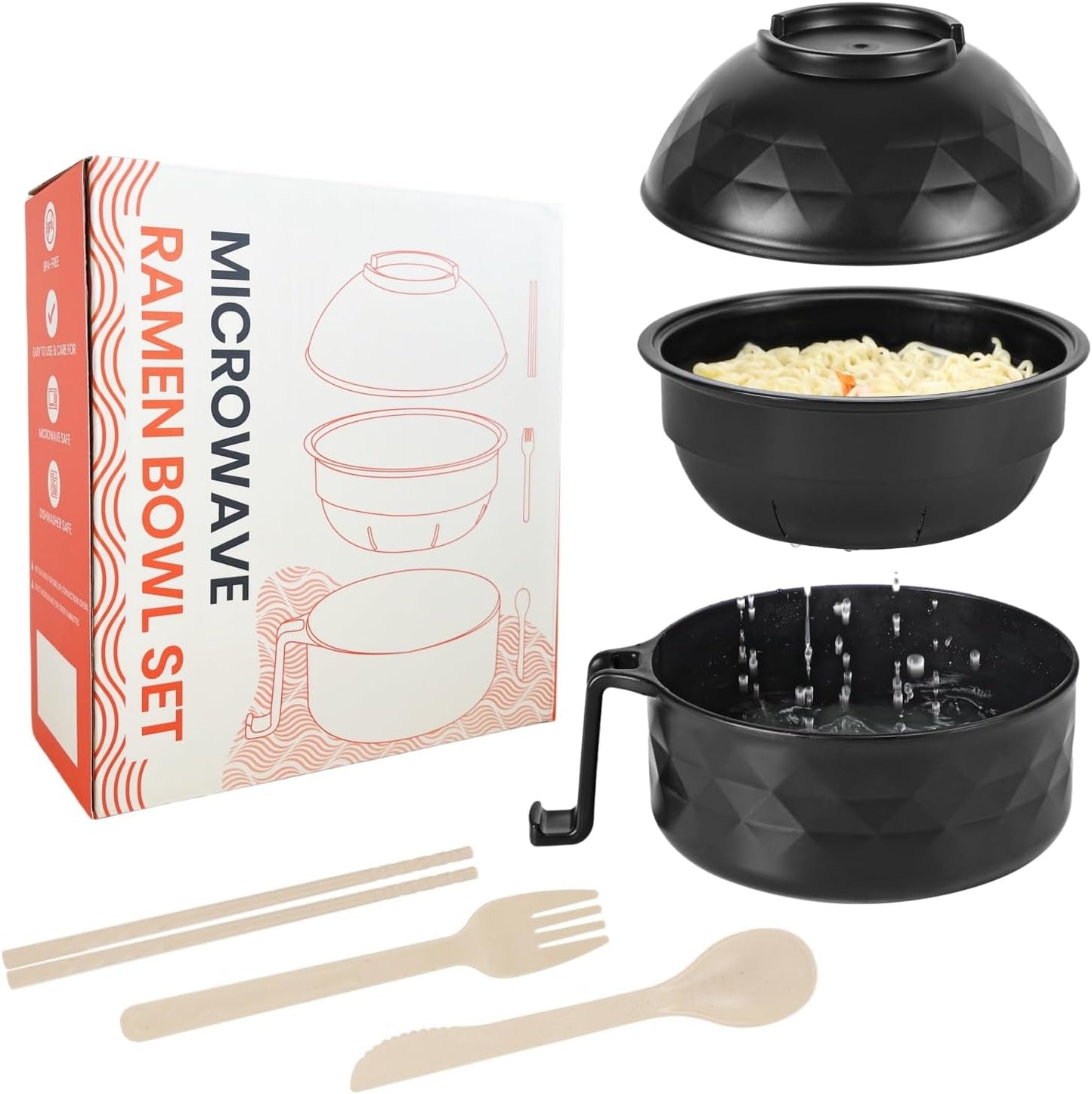 BPA-Free Microwave Ramen Cooker Set - College Dorm Must-Have!