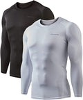 DEVOPS 2 Pack Men's Thermal Long Sleeve Compression Shirts - Soft
