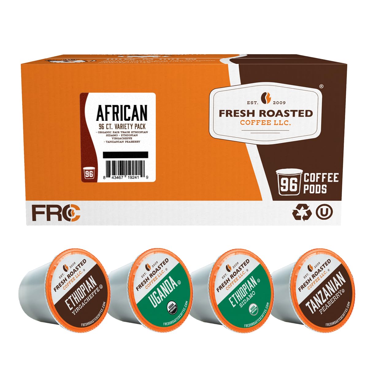Fresh Roasted Coffee African Variety Pack K-Cup Compatible Pods
