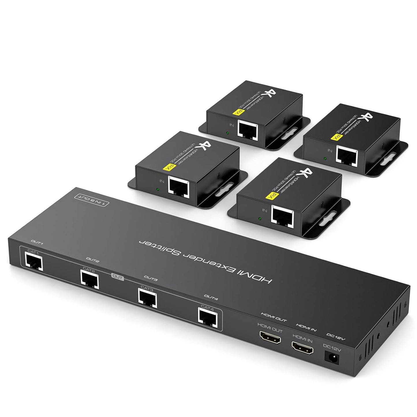 4K HDMI Extender Splitter Over CAT6/7 Ethernet for Multiple Displays