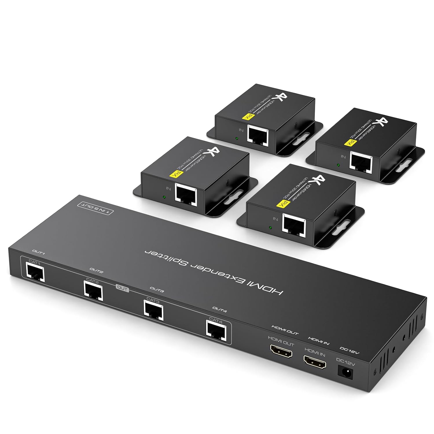 4K HDMI Extender Splitter Over CAT6/7 Ethernet for Multiple Displays