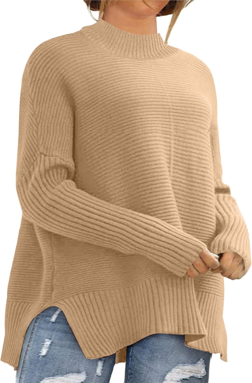 Eytino Womens Plus Size Sweaters Long Sleeve Casual Tunic Tops