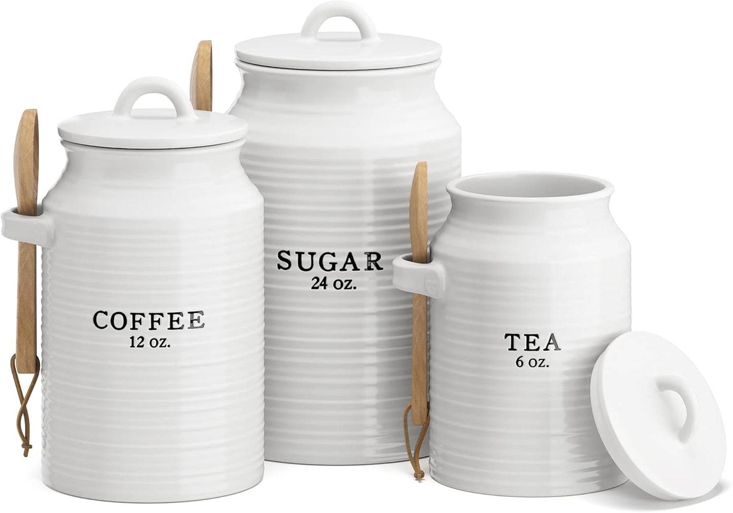 Rustic Farmhouse Canister Set for Kitchen Counter Storage