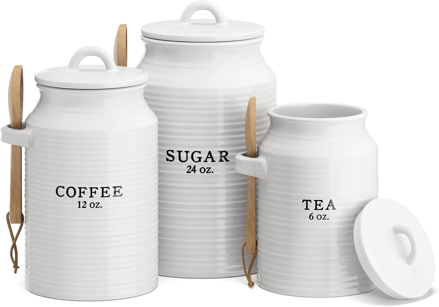 Rustic Farmhouse Canister Set for Kitchen Counter Storage