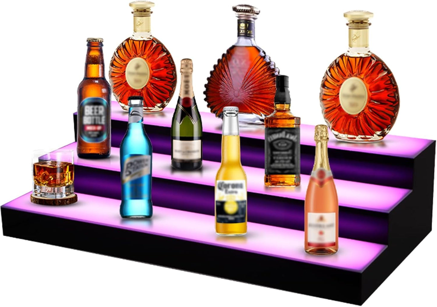 LED Lighted Liquor Bottle Display with Remote Control and Colors