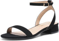 DREAM PAIRS Women Low Heel Ankle Strap Sandals - Comfortable Classic