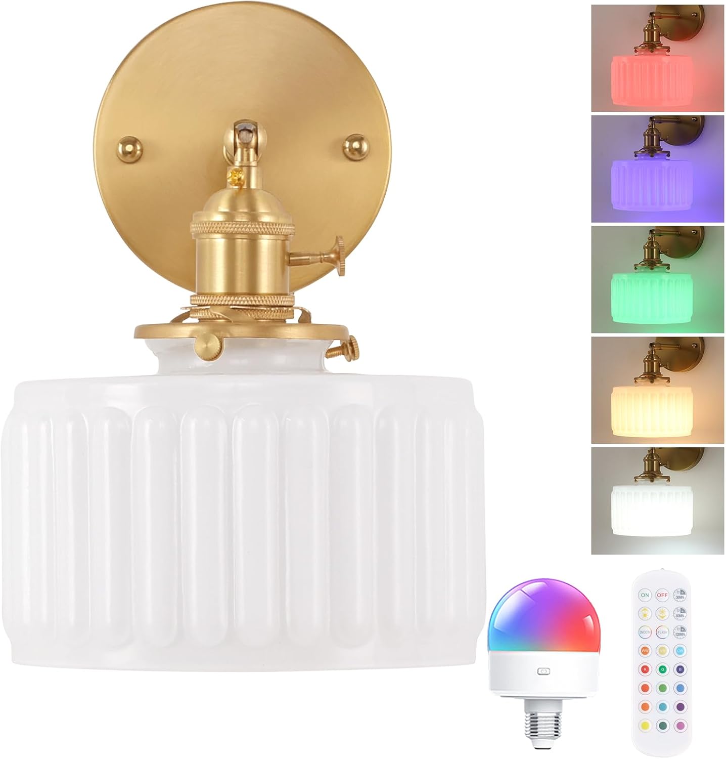 Vintage Battery Operated Wall Sconce with Remote Control