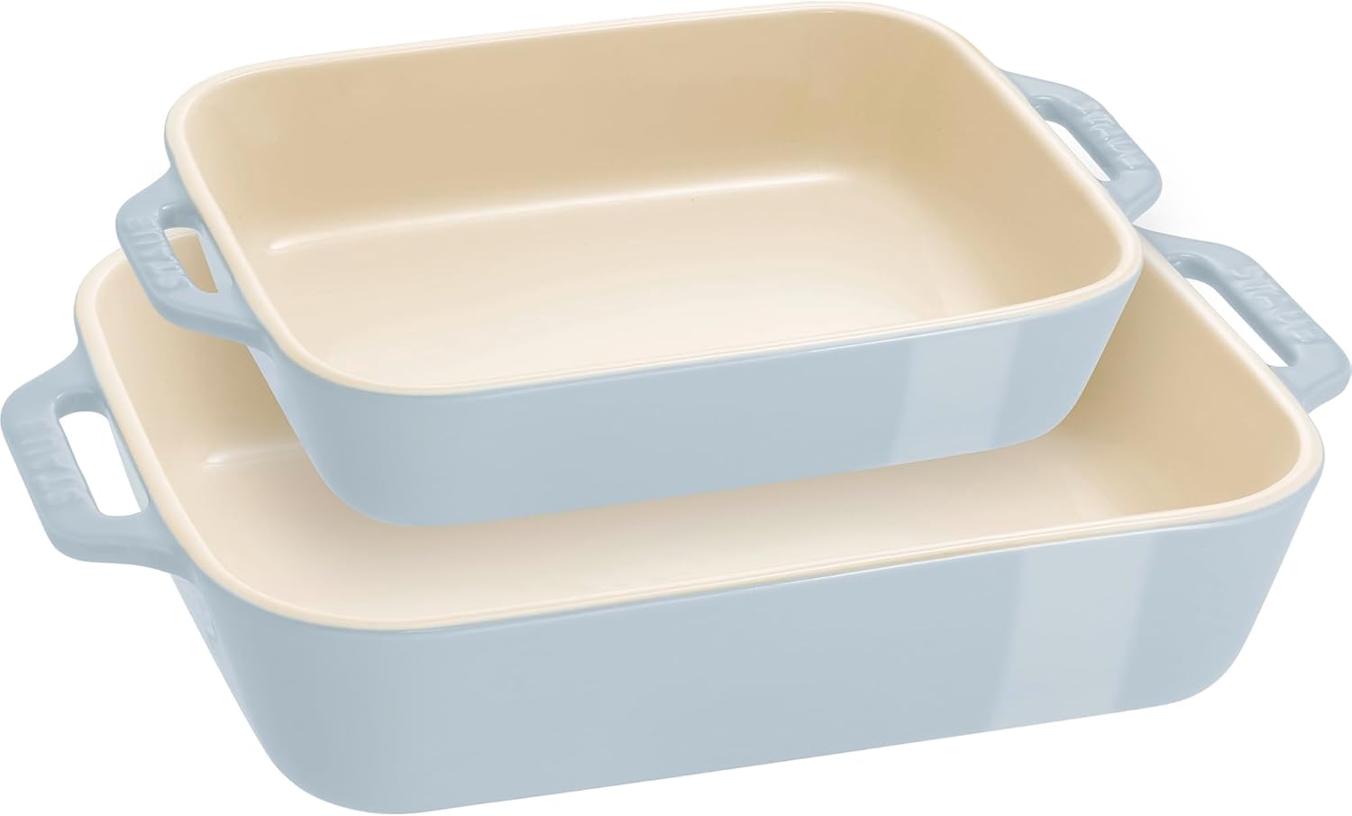 STAUB Ceramic Rectangular Baking Dish Set in Macaron Pastel Blue