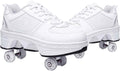 Double-Row Deform Wheel Roller Skate Shoes for Women - 2 in 1 Hidden
