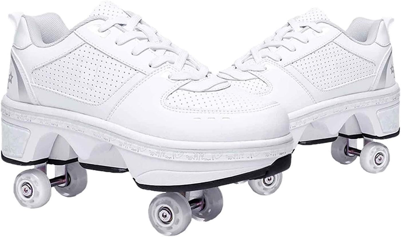 Double-Row Deform Wheel Automatic Walking Shoes for Skating Fun