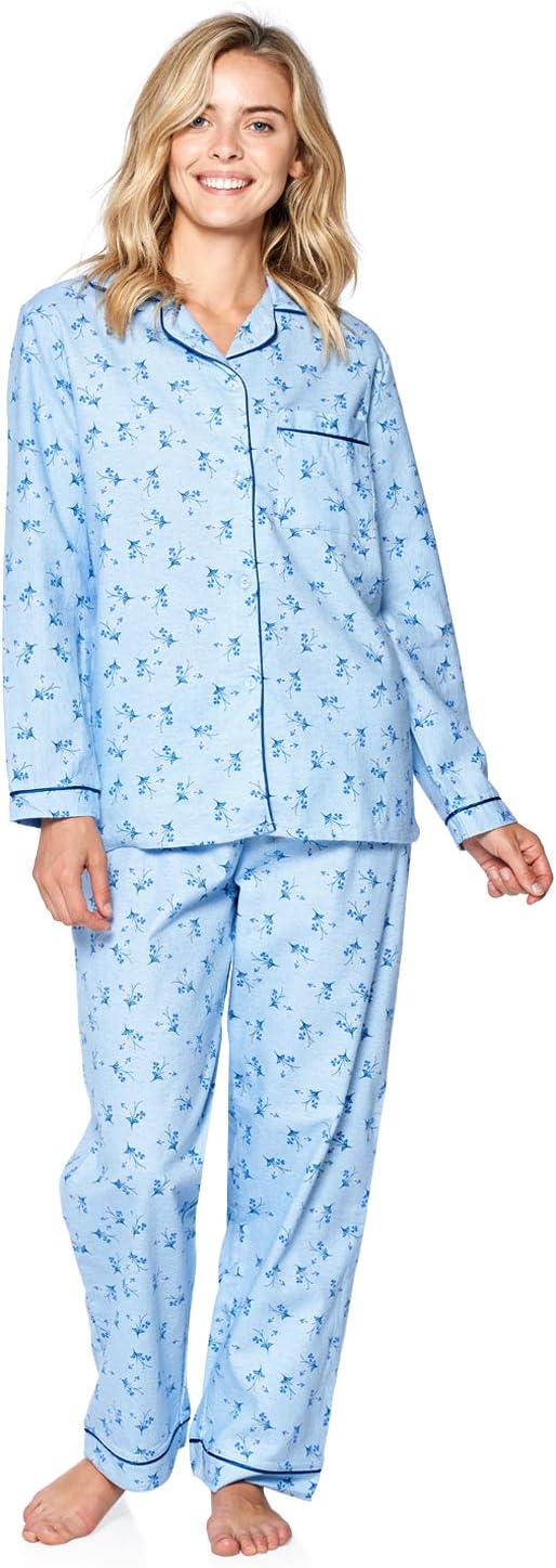 Casual Nights Women's Flannel Long Sleeve Pajama Set for Comfort