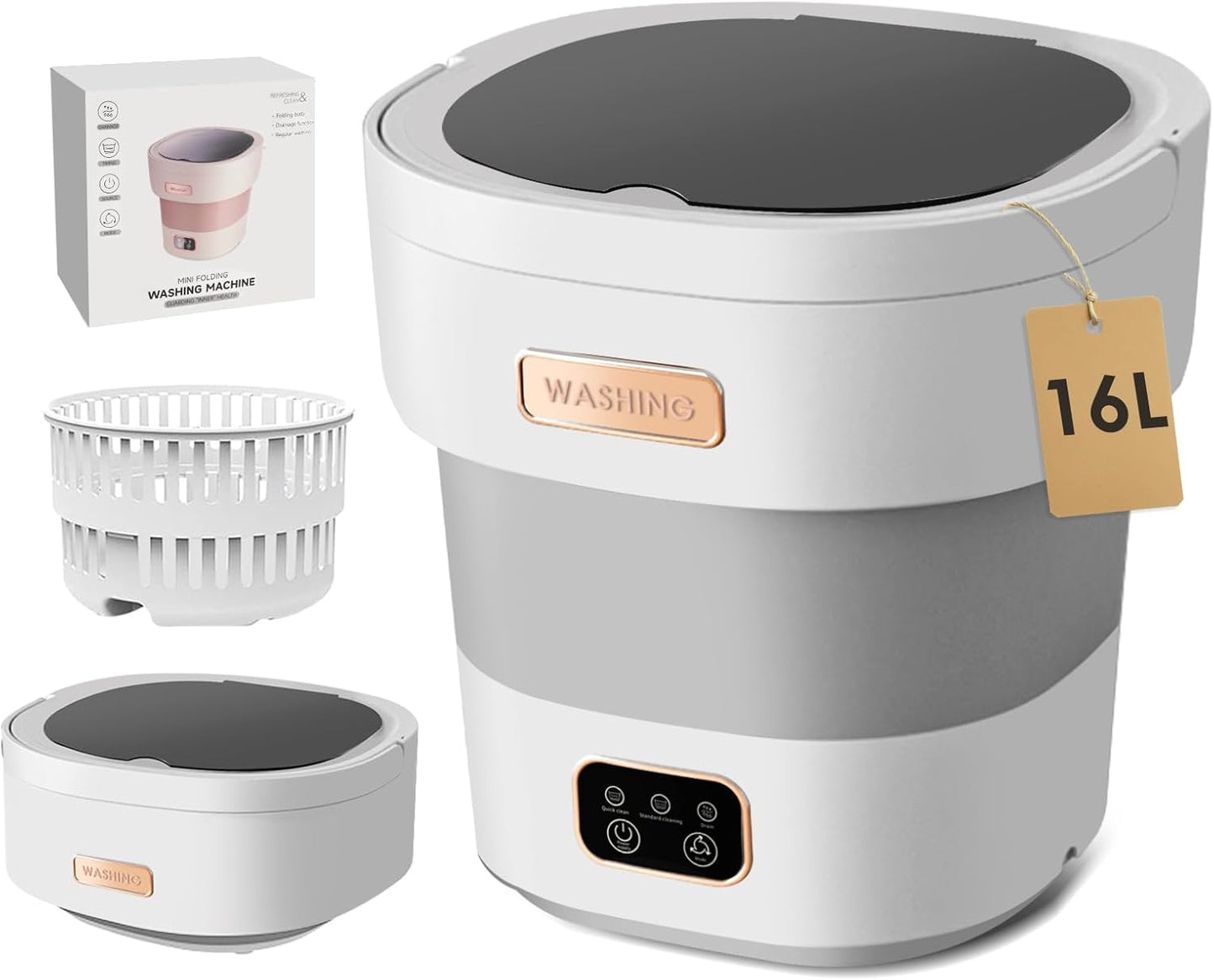 Portable Washing Machine with Spin Basket for Small Delicates