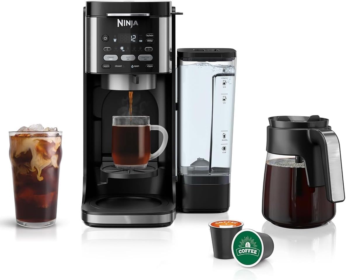 Ninja CFP101 DualBrew Hot & Iced Coffee Maker - Versatile Single-Serve & 12-Cup Drip Brewer