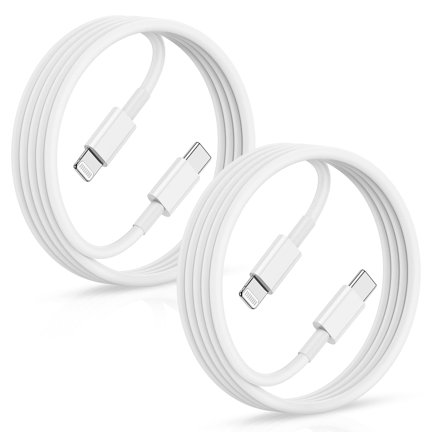 Fast Charge iPhone with 10ft USB C to Lightning Cable Duo by QKFON