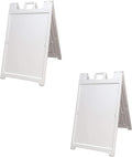 White 2-Pack Signicade Deluxe A-Frame Sidewalk Curb Sign - Portable