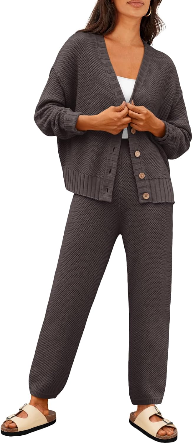 LILLUSORY Womens Cardigan Pants Sets for Stylish Comfort
