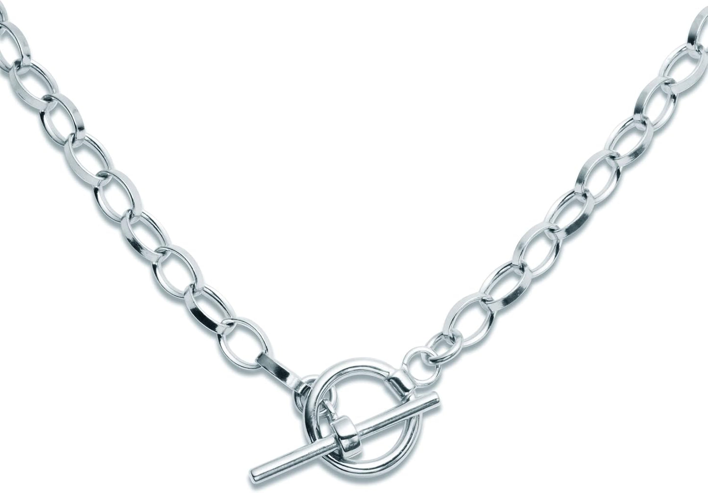 Toggle Choker Necklace in Rhodium Plated Sterling Silver