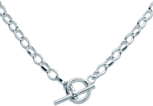 Toggle Choker Necklace in Rhodium Plated Sterling Silver