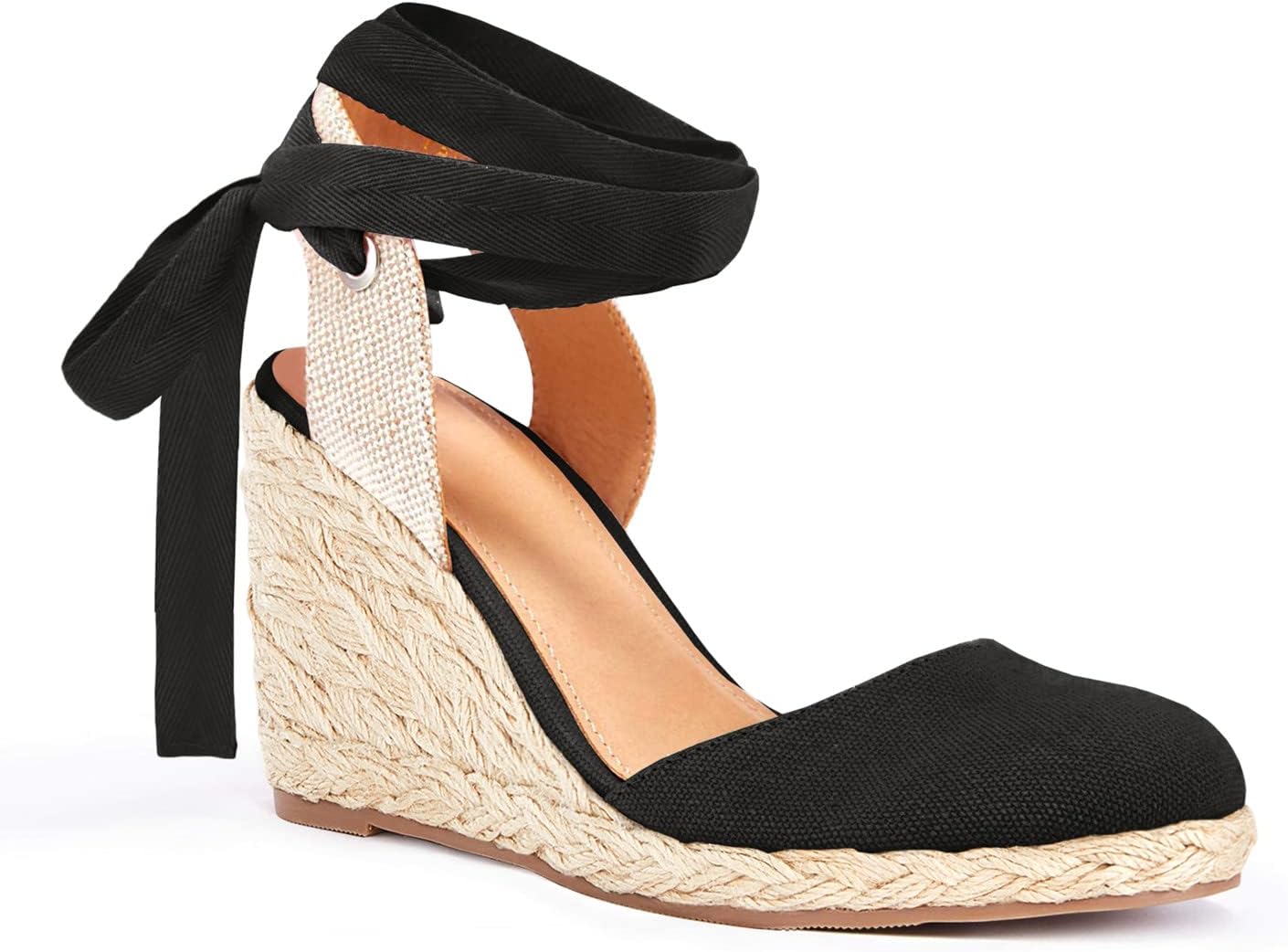 Juliet Holy Womens Lace up Espadrilles Closed Toe Wedges Sandals