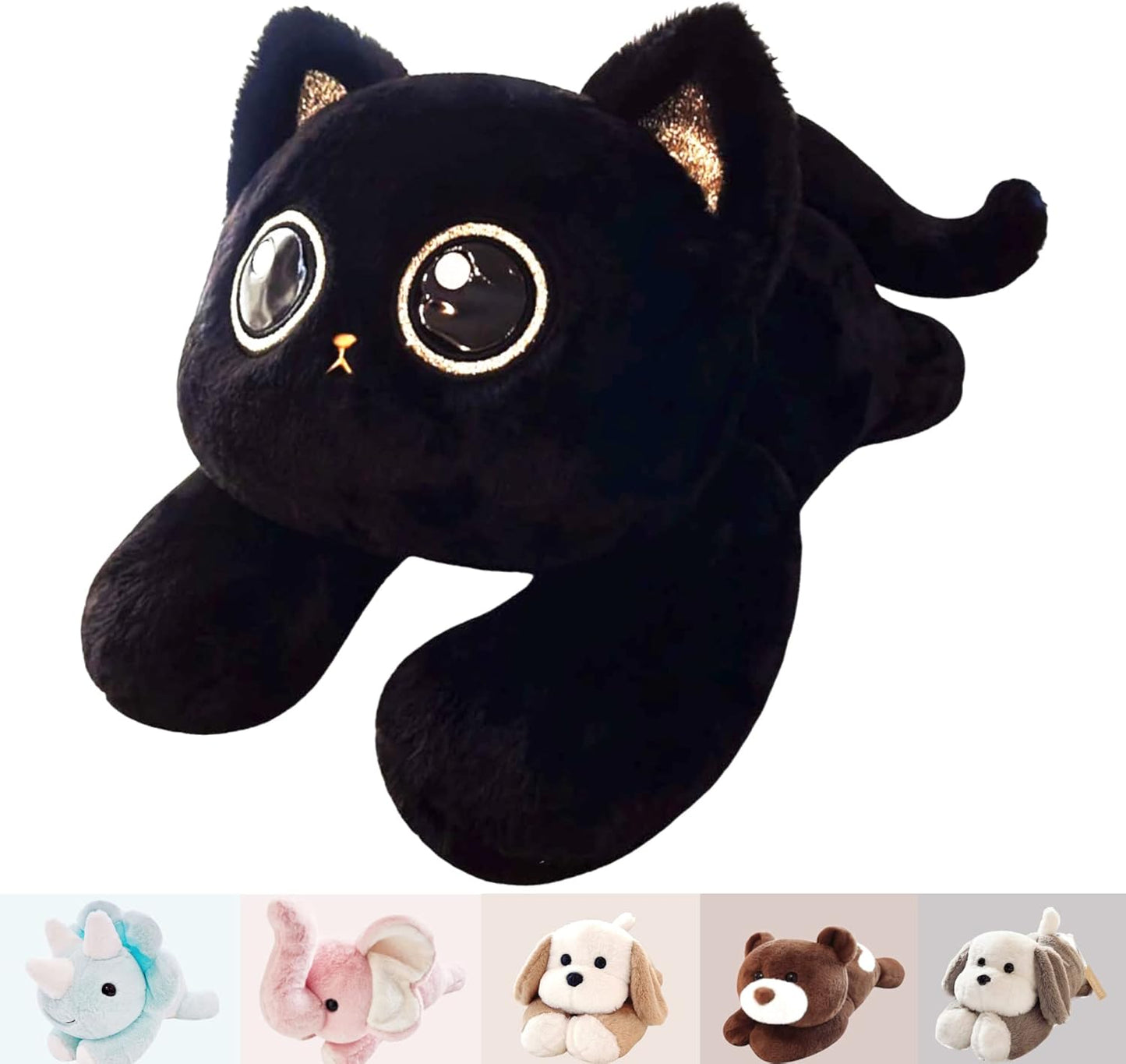 20in Black Cat Weighted Stuffed Animal with Heating Pad Gift