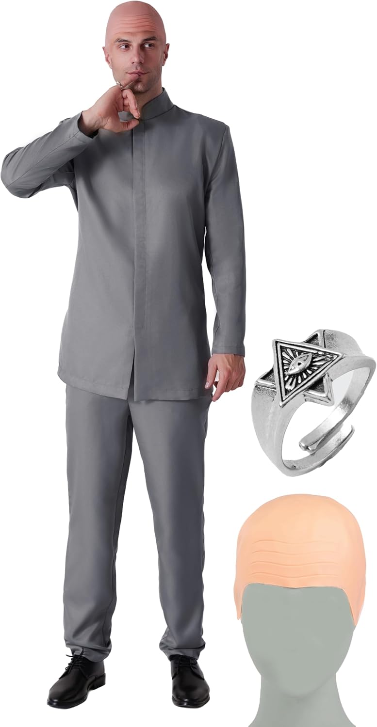Evil Mastermind Villain Costume Set for Halloween Parties