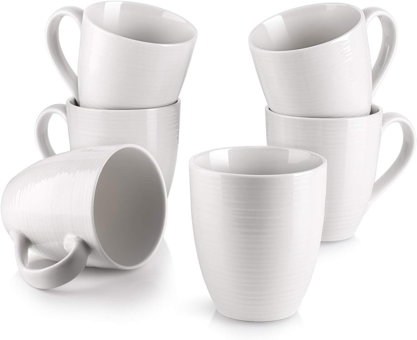 DOWAN 17 Oz Coffee Mug Set of 6, Durable Corrugated Mugs